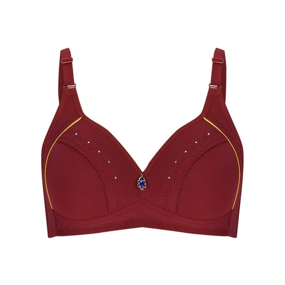 Backless Bra Women Full-Coverage Bra Feature V-Neck Sport Bra Style W-696 Wine 40