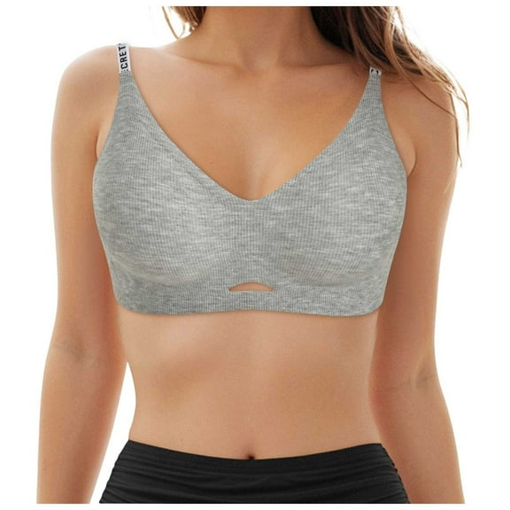 Backless Bras for Women Womens Double Lined Triangle Bralette - Adjustable Straps Unlined Wireless Cami Plunge T-Shirt Everyday Bra