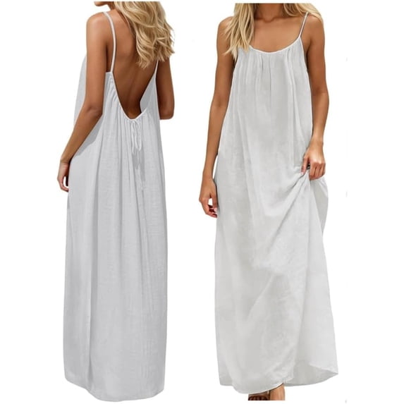 Backless Cami Dress, Backless Dress House Dress for Women, Sleeveless ...