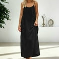 thumbnail image 1 of Backless Cami Dress Womens Summer Sleeveless Maxi Dress Beach Boho Dresses (Black S), 1 of 7