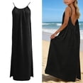 thumbnail image 1 of Backless Cami Dress for Girls Sleeveless House Dress Flowy Black Dress Maxi Sundress Dresses for Beach Vacation, 1 of 5