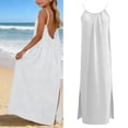 thumbnail image 1 of Backless Cami Dress for Kids Sleeveless House Dress White Flowy Dress Maxi Sundress Beach Vacation Dress, 1 of 7