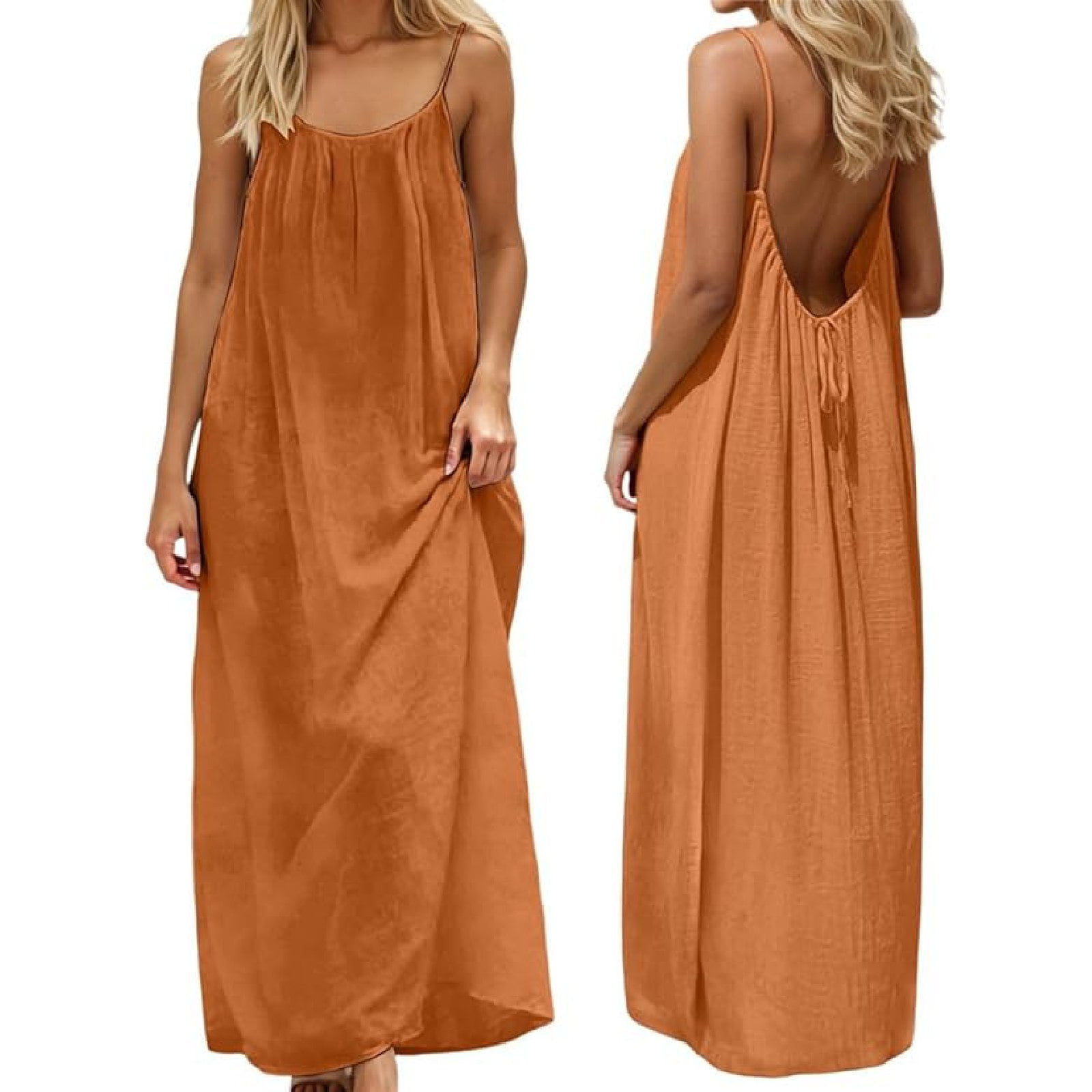 brown cami dress Lisette Square-Neck Cami Dress
