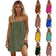 thumbnail image 1 of Backless Cami Dress for Women Spaghetti Strap Summer Flowy Midi Sundress Cotton Beach Lounge Dress Turquoise S, 1 of 9