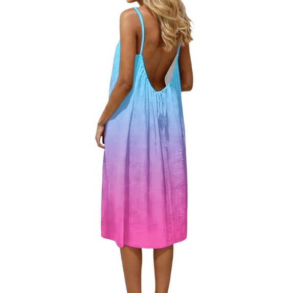 Backless Cami Dresses for Women Cami Lounge Dress Backless Solid Color ...