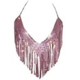 thumbnail image 1 of Backless Crop Top Rhinestones Tassels Body Chain for Women Party Nightclub Crystals Body Jewelry Camisole, 1 of 9