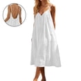 thumbnail image 1 of Backless Dresses for Women V Neck Loose Dress with Adjustable Straps Sleeveless Women's Lounge Dresses, 1 of 8