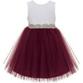 thumbnail image 1 of Backless Lace V-Back Junior Flower Girl Dress Toddler Mini Bride 206R4, 1 of 3