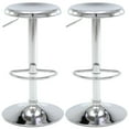 thumbnail image 1 of Backless Metal Bar Stools Set of 2, 360 Swivel Round Bar Stool, Adjustable Counter Height Chair for Kitchen Island,Cafe,Dining Room Stool(Silver), 1 of 8