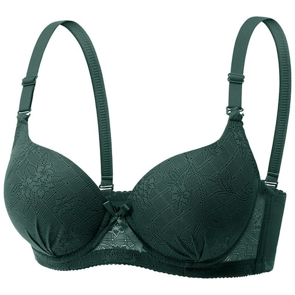 Backless Seamless Push-Up Bra Solid Color Women's Underwear Sexy Lingerie Soft Fabric Casual Everyday Wear #Green,M