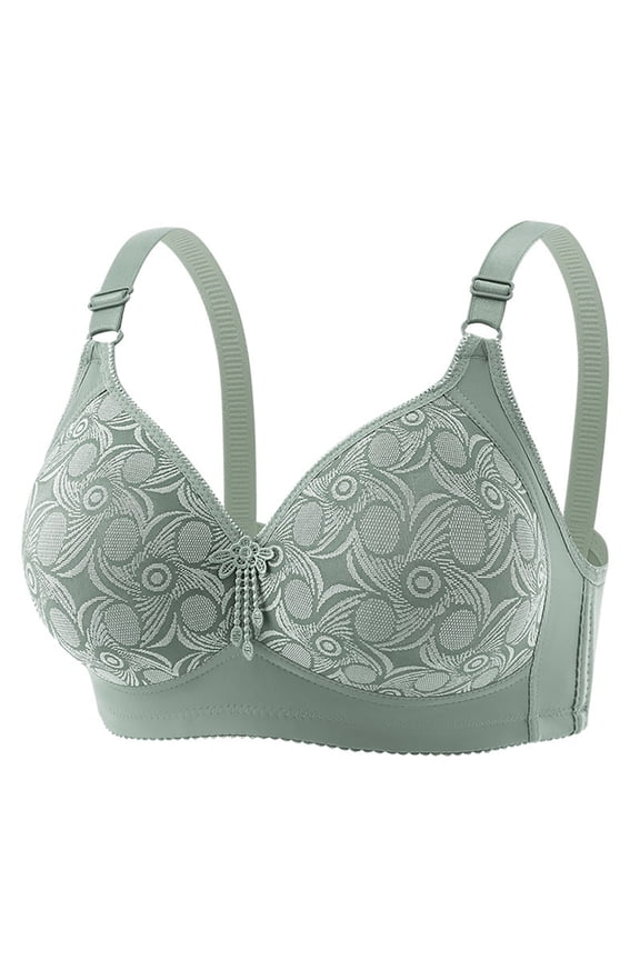 Backless Sports Bra Womens Push up Wireless Bra Full Cover Padded Bralette Plus Size Adjustable Strap Comfortable Support T-Shirt Bras Green L