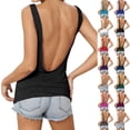thumbnail image 1 of Backless Tank Tops Women Casual Crew Neck Summer 2026 Trendy Workout Shirts Beach Sleeveless Tops Open Back Sexy Top, L, 1 of 7