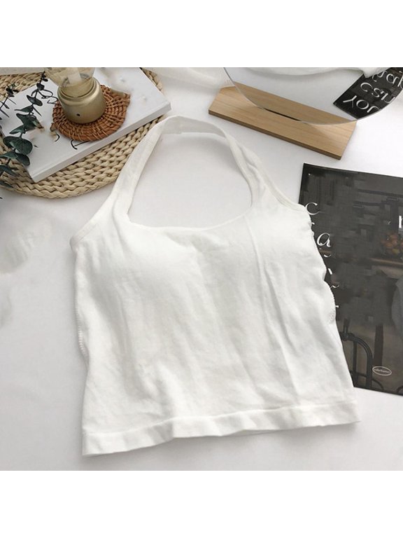 Backless Vest Top with Chest Pad - Fashionable & Comfortable Design