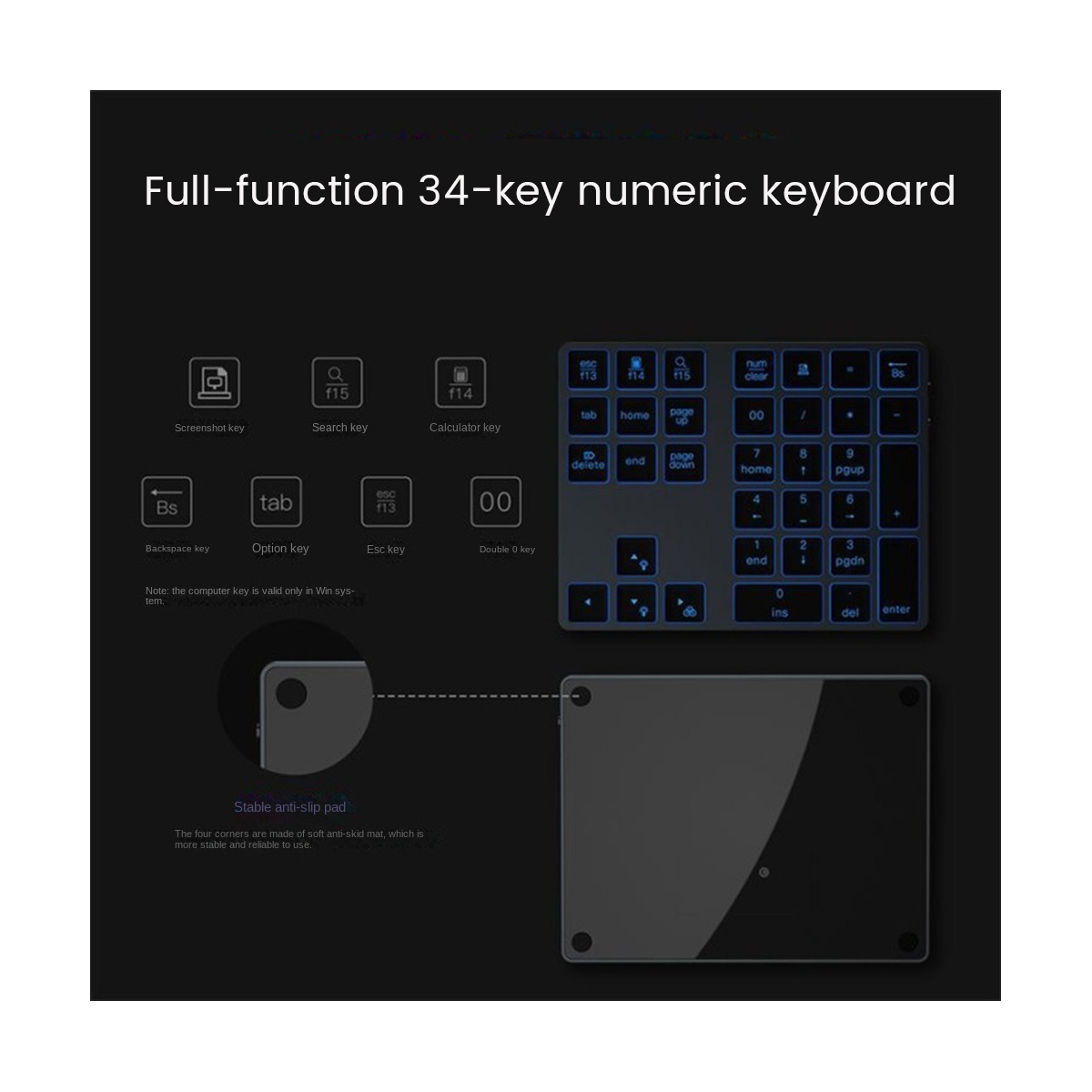 Backlight Bluetooth Numeric Keypad for PC Laptop