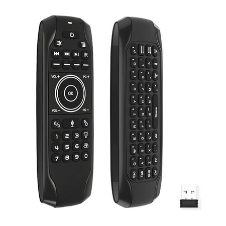 Backlit 2.4G Wireless Keyboard Voice Control 6- Motion Sensing Backlight IR Learning for Smart TV Android PC