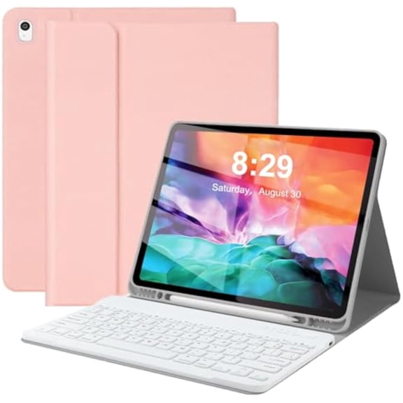 Backlit Detachable Keyboard Case for iPad Pro 12.9" 1/2 Gen, Pencil Slot Leather Folio