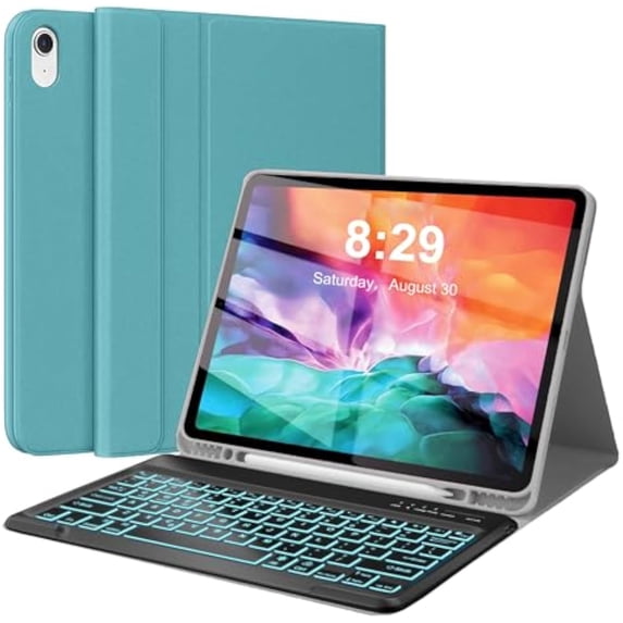 Backlit Detachable Keyboard Case for iPad Pro 12.9" 1/2 Gen, Pencil Slot Leather Folio