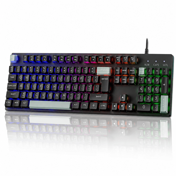Backlit Full Size USB Wired Mechanical Keyboard, Black, 1 Count, 1 Pack