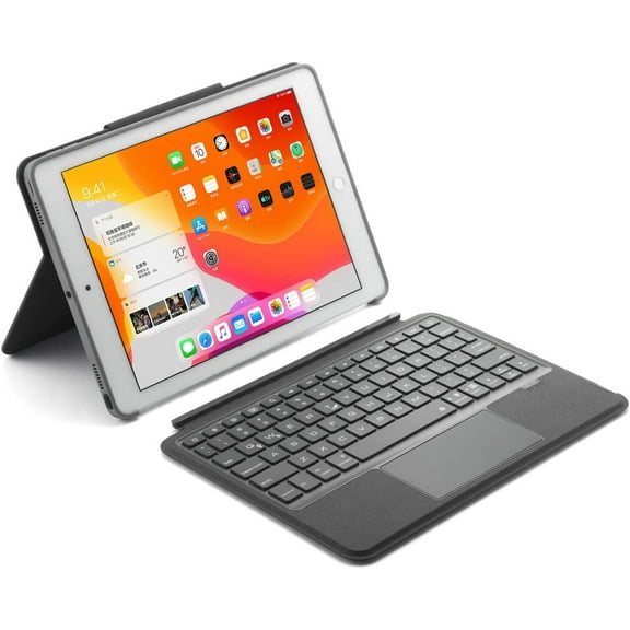 Backlit Keyboard Case for 2021 New iPad 9th Generation 10.2 inch / 8th 2020 / iPad 7th Gen 2019 / iPad Air 3rd Gen/Pro 10.5" 2017, Multi-Touch Trackpad, Bluetooth Magnetic Detachable Keyboard Black