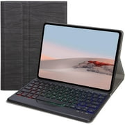 Backlit Keyboard Case for Microsoft Surface Go 3 10.5 /Go 2 2020 10.5 /Go 2018 10, 7-Color Backlit Wireless Detachable Keyboard, Slim Lightweight Stand Cover, Thin, Light & Protective,Black