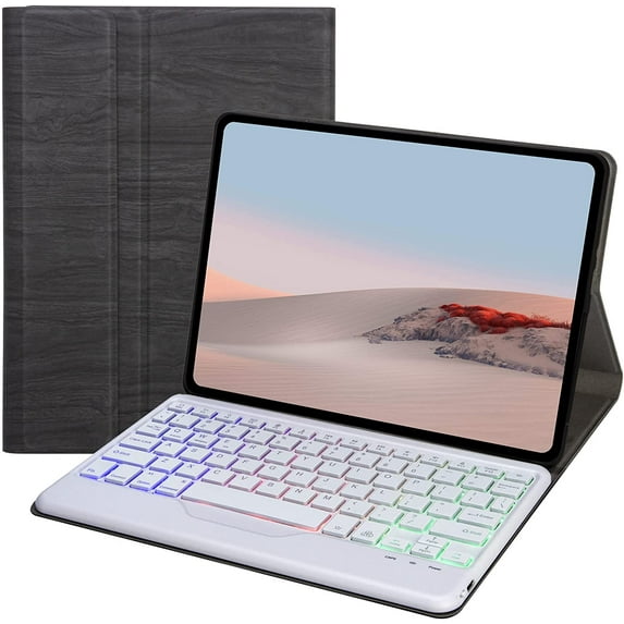 Backlit Keyboard Case for Microsoft Surface Go 3 10.5" /Go 2 2020 10.5" /Go 2018 10", 7-Color Backlit Wireless Detachable Keyboard, Slim Lightweight Stand Cover, Thin, Light & Protective,White