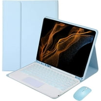 Backlit Keyboard Case for Samsung Galaxy Tab S8 Ultra 14.6" 2022, Wireless Detachable Touchpad Keyboard, 7 Color Backlit Key, PU Leather Cover with S Pen Holder & Mouse, SM-X900/X906