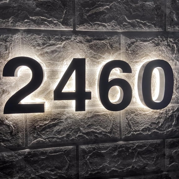 Backlit Led House Numbers For Outside, Light Up Address Numbers, Lighted Numeros Para Casa Exterior, Modern Illuminated House Numbers Made of Stainless Steel And Acrylic