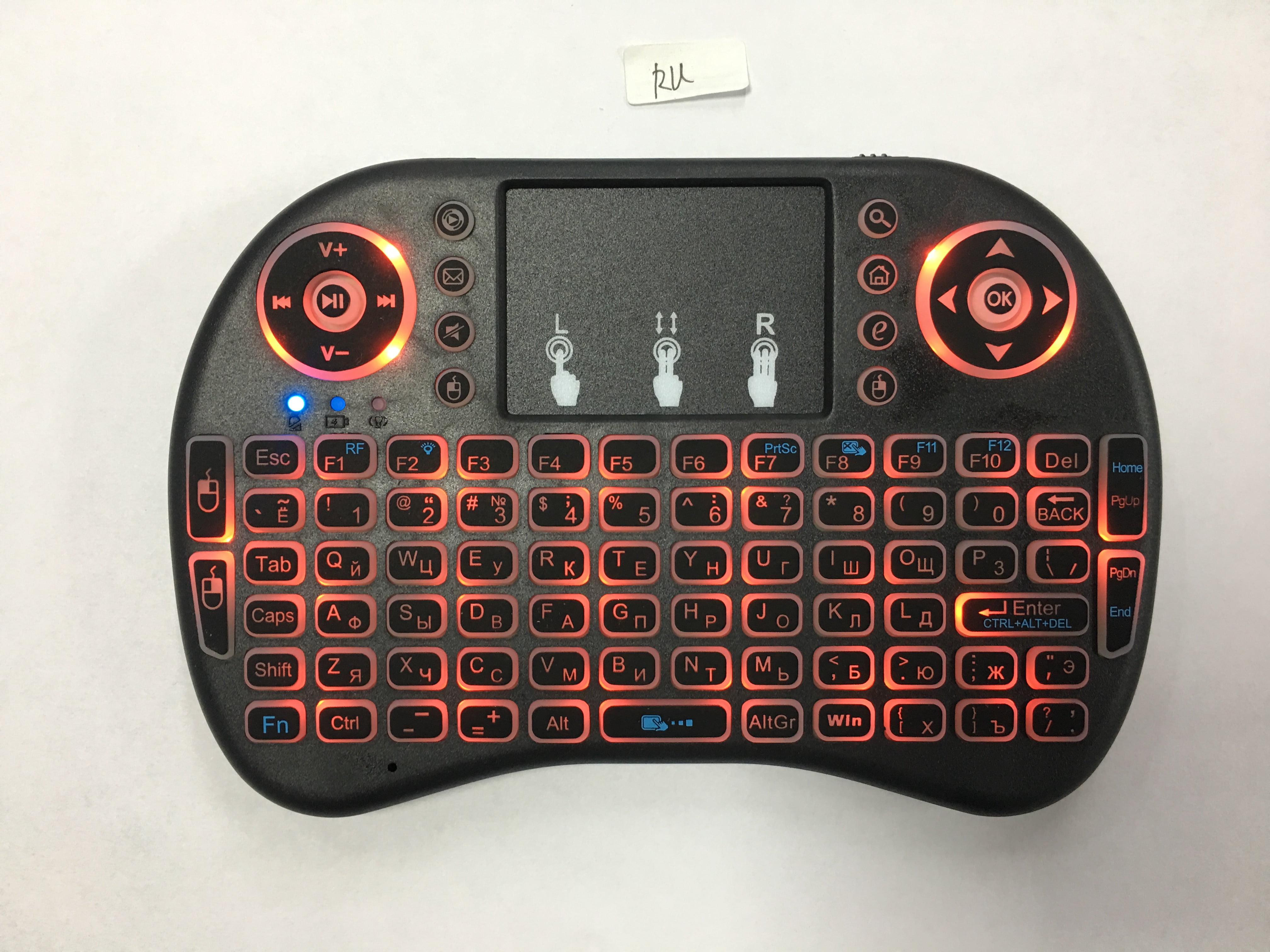 Backlit Mini Wireless Keyboard Spanish French Azerty Russian Portuguese ...