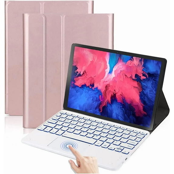Backlit Touchpad Keyboard Case for Lenovo Tab P11 / P11 Plus 11" (2021 Release, Model TB-J606F / TB-J606L) 11-inch, Magnetically Detachable Bluetooth Keyboard for Lenovo P11 / P11 Plus, RoseGold