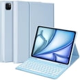 thumbnail image 1 of Backlit Wireless Bluetooth Keyboard Folio with Pencil Holder for 12.9-inch iPad Pro, iPad 5th/6th Gen & 13-inch iPad Air M2 (2024) / M3 (2025),Blue, 1 of 8