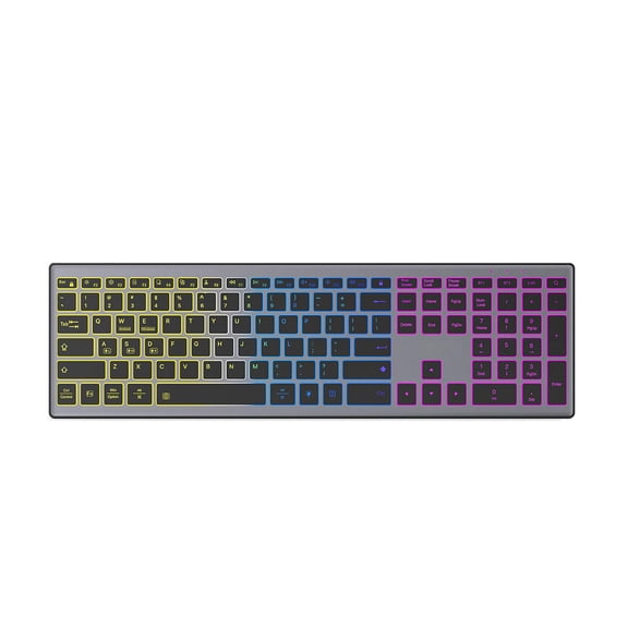 Backlit Wireless Keyboard Wireless 110 Keys Wireless Keyboard RGB Backlit BT Connection with Numpad Rechargeable Design