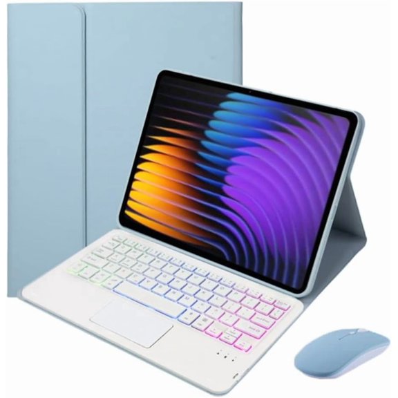 Backlit trackpad bluetooth keyboard case for xiaomi pad 7 7 pro 11.2,misty blue