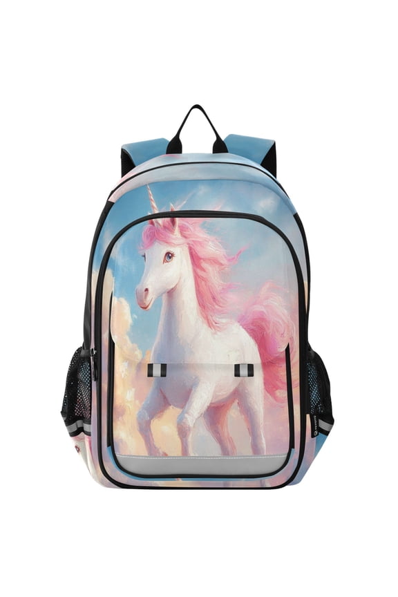 Backpack 12.9 *5.1 * 17.7 Inches Outing Backpack, Shopping Backpack, Travel Backpack A Beautiful Running Unicorn