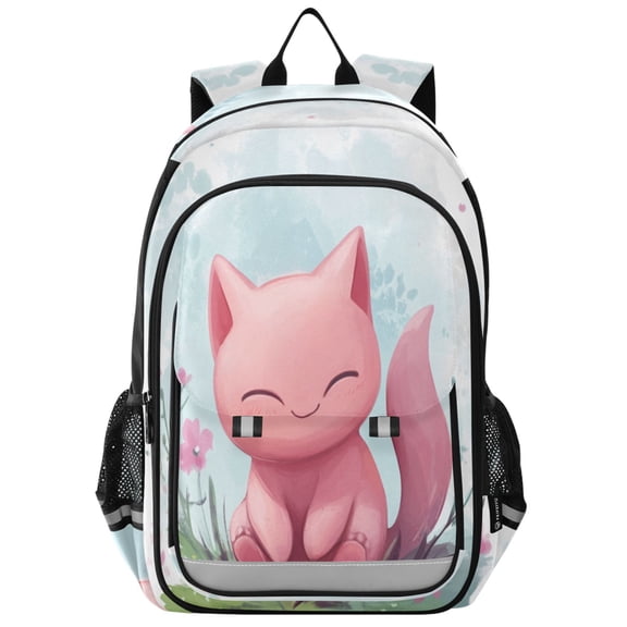 Backpack 12.9 *5.1 * 17.7 Inches Outing Backpack, Shopping Backpack, Travel Backpack A Cartoon Pink Cat