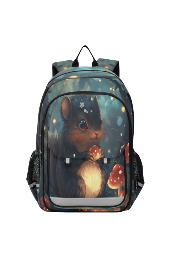 Backpack 12.9 *5.1 * 17.7 Inches Outing Backpack, Shopping Backpack, Travel Backpack A Cartoon Squirrel