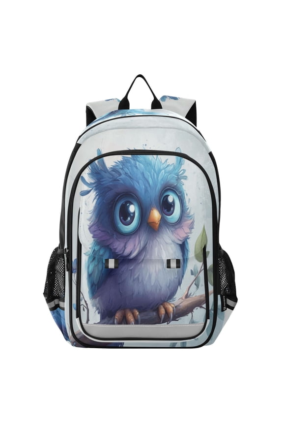 Backpack 12.9 *5.1 * 17.7 Inches Outing Backpack, Shopping Backpack, Travel Backpack Adorable Blue Owl