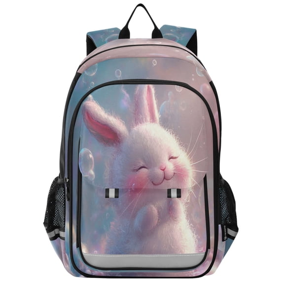 Backpack 12.9 *5.1 * 17.7 Inches Outing Backpack, Shopping Backpack, Travel Backpack Adorable Smile Rabbit