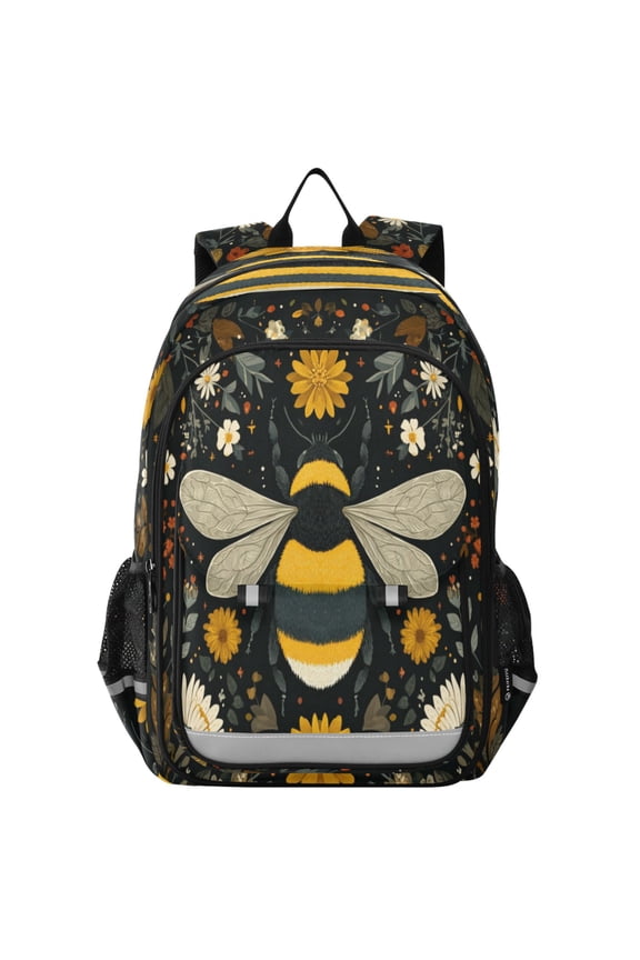 Backpack 12.9 *5.1 * 17.7 Inches Outing Backpack, Shopping Backpack, Travel Backpack Beautiful Bumblebee Illustration