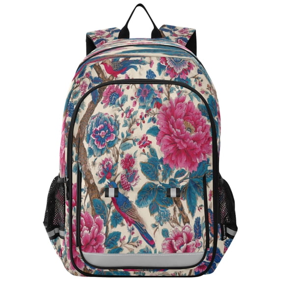 Backpack 12.9 *5.1 * 17.7 Inches Outing Backpack, Shopping Backpack, Travel Backpack Beautiful Flowers and Birds