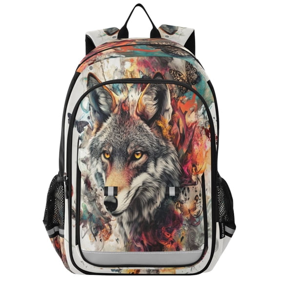 Backpack 12.9 *5.1 * 17.7 Inches Outing Backpack, Shopping Backpack, Travel Backpack Beautiful Gray Wolf
