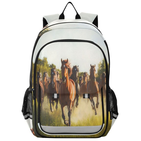 Backpack 12.9 *5.1 * 17.7 Inches Outing Backpack, Shopping Backpack, Travel Backpack Beautiful Herd Of Horses