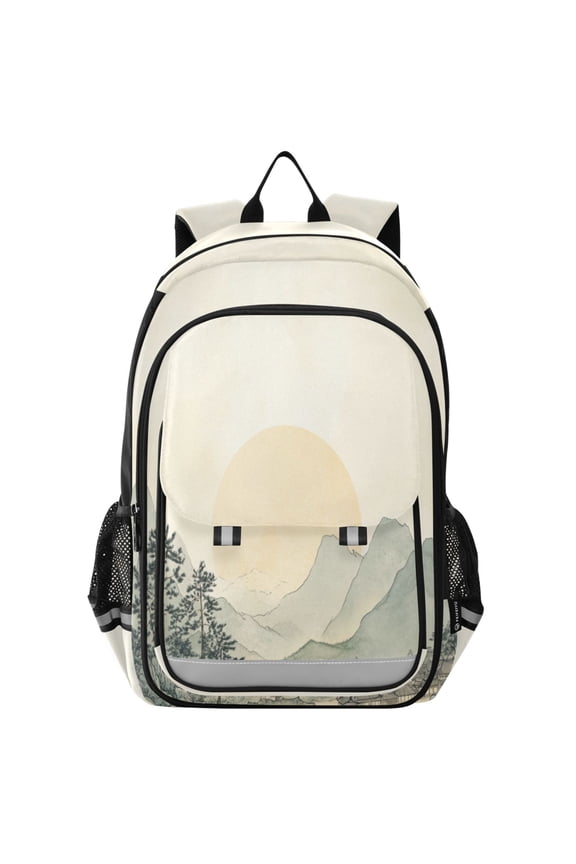 Backpack 12.9 *5.1 * 17.7 Inches Outing Backpack, Shopping Backpack, Travel Backpack Beautiful Mountain Peak