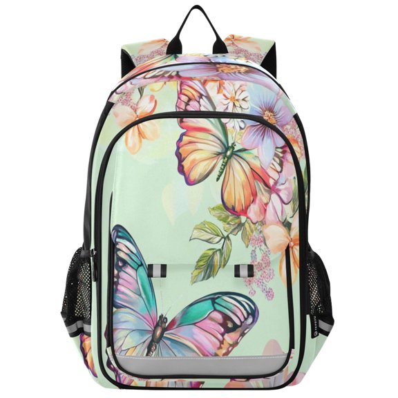 Backpack 12.9 *5.1 * 17.7 Inches Outing Backpack, Shopping Backpack, Travel Backpack Beautiful Pale Green Butterfly