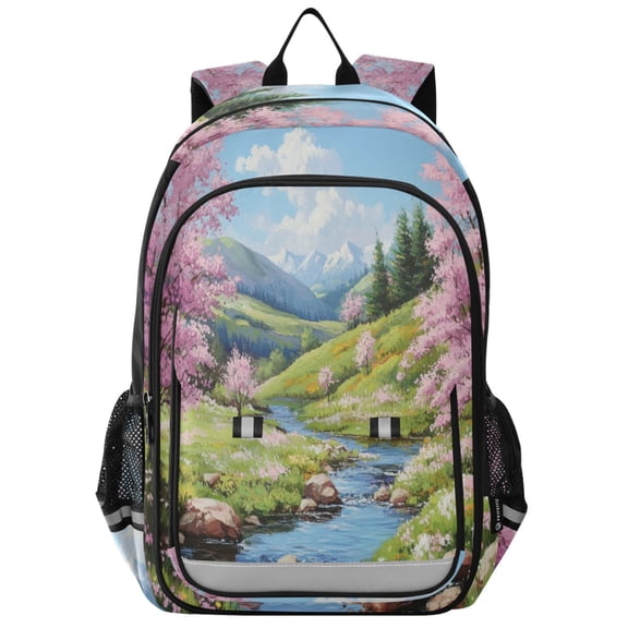 Backpack 12.9 *5.1 * 17.7 Inches Outing Backpack, Shopping Backpack, Travel Backpack Beautiful River