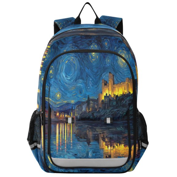 Backpack 12.9 *5.1 * 17.7 Inches Outing Backpack, Shopping Backpack, Travel Backpack Beautiful Starry Night