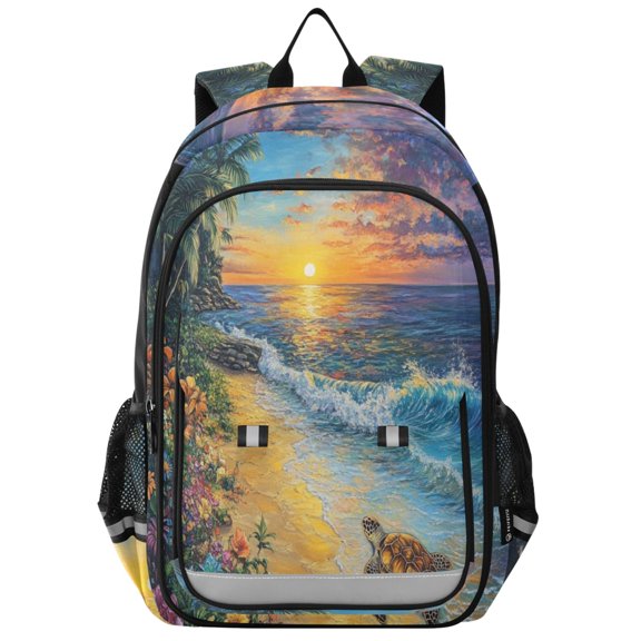 Backpack 12.9 *5.1 * 17.7 Inches Outing Backpack, Shopping Backpack, Travel Backpack Beautiful Turtle