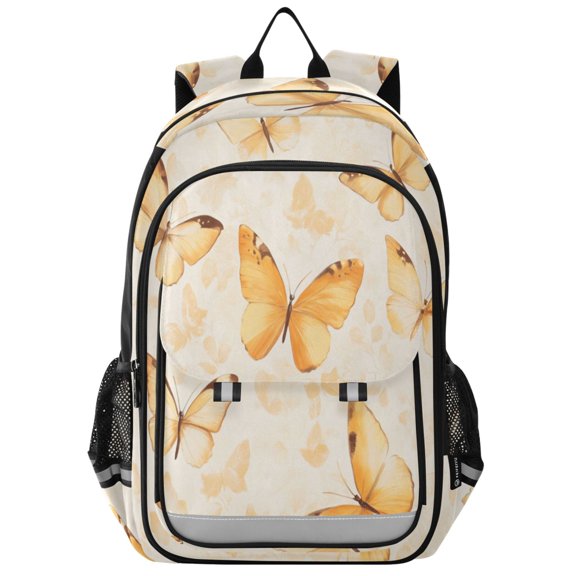 Backpack 12.9 *5.1 * 17.7 Inches Outing Backpack, Shopping Backpack, Travel Backpack Beautiful Yellow Butterfly Seamless
