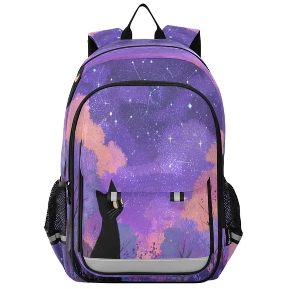 Backpack 12.9 *5.1 * 17.7 Inches Outing Backpack, Shopping Backpack, Travel Backpack Black Cat Cute