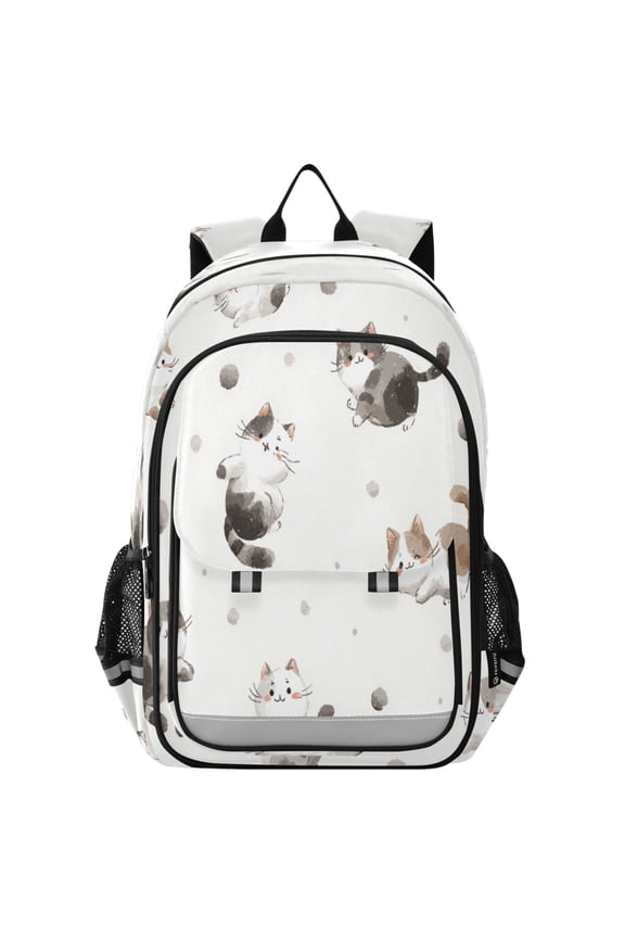 Backpack 12.9 *5.1 * 17.7 Inches Outing Backpack, Shopping Backpack, Travel Backpack Black Kitten Seamless
