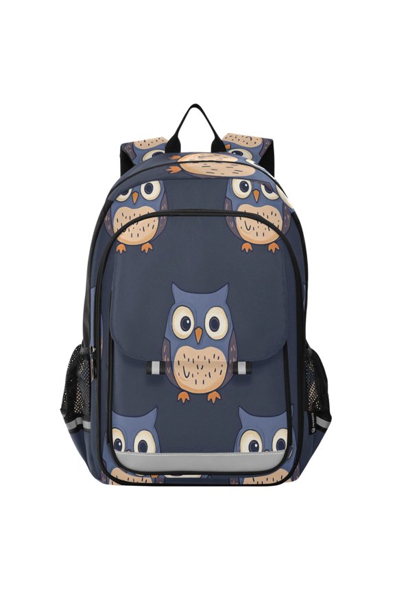 Backpack 12.9 *5.1 * 17.7 Inches Outing Backpack, Shopping Backpack, Travel Backpack Blue Cartoon Owl